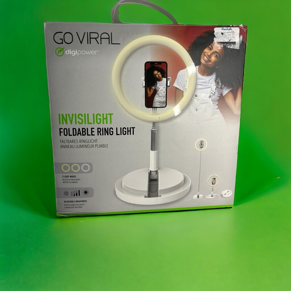 Go Viral Digipower Invisilight Foldable Ring Light Remote Control 3 Light Modes